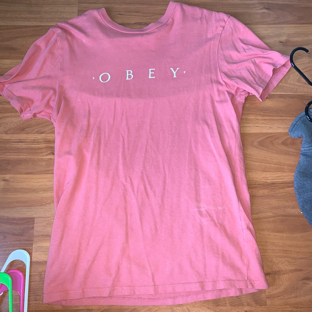 PINK OBEY SHIRT
